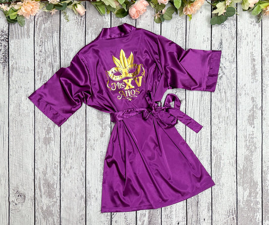 Quinceañera Robe with Mascarade Design