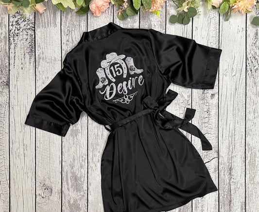 Quinceañera Robe with Rancho Design