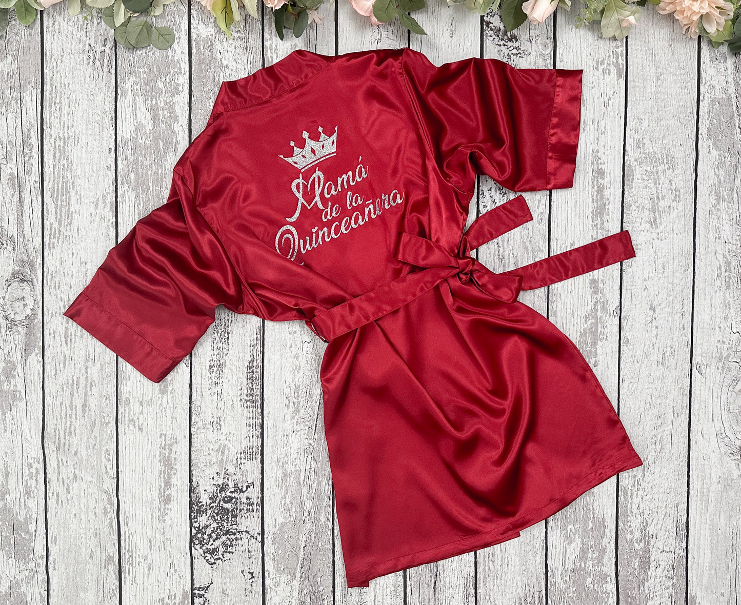 Mother of the Quinceañera Robe with Queen Design