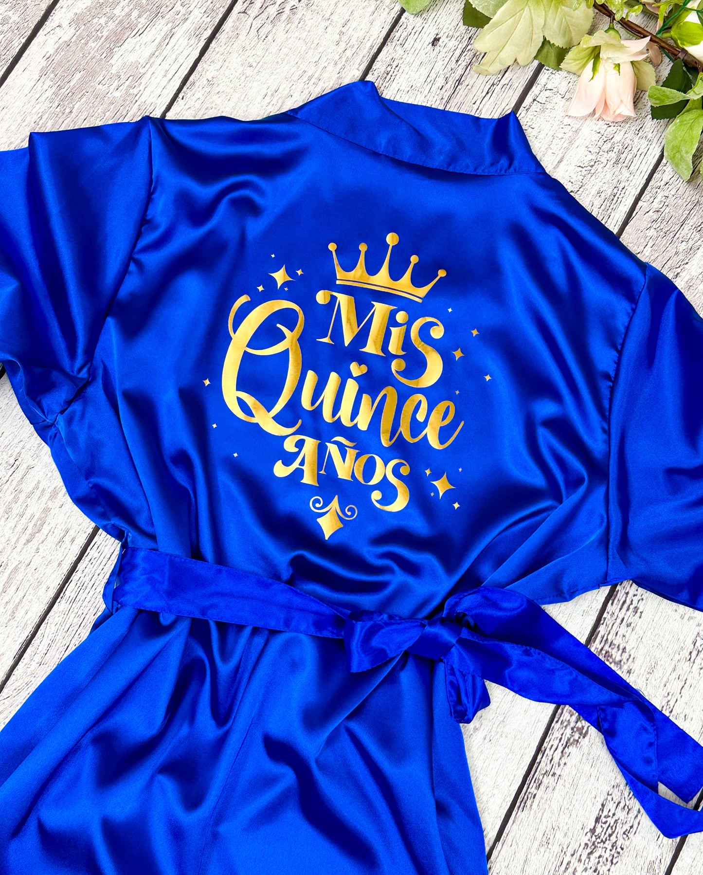 Quinceañera Robe with Royal Design