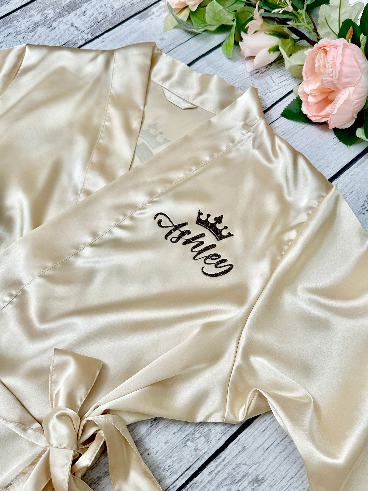 Quinceañera Robe with Rancho Queen Design